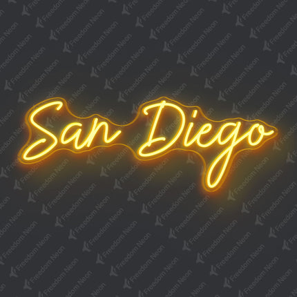 Golden Yellow San Diego Neon Sign