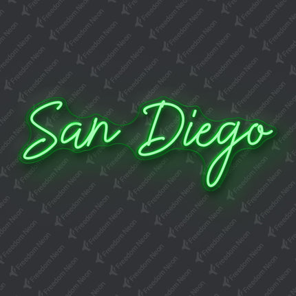 Green San Diego Neon Sign