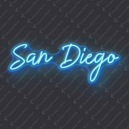 Ice Blue San Diego Neon Sign
