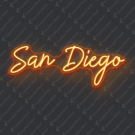 Orange San Diego Neon Sign