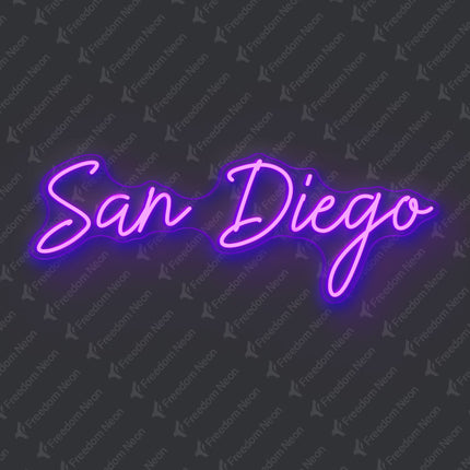 Purple San Diego Neon Sign