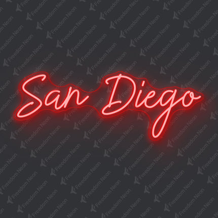 Red San Diego Neon Sign