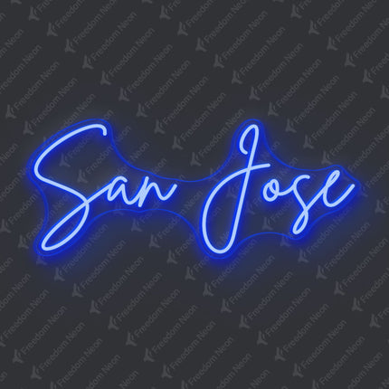 Blue San Jose Neon Sign