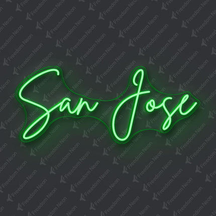 Green San Jose Neon Sign