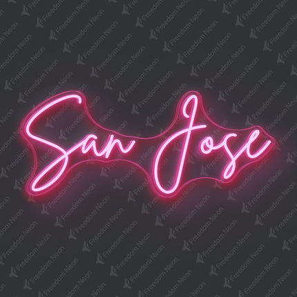 Light Pink San Jose Neon Sign
