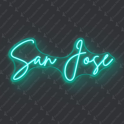 Mint Green San Jose Neon Sign