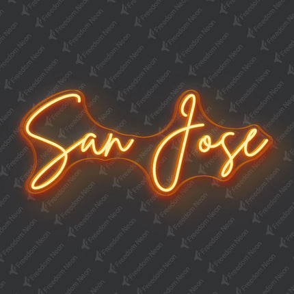 Orange San Jose Neon Sign