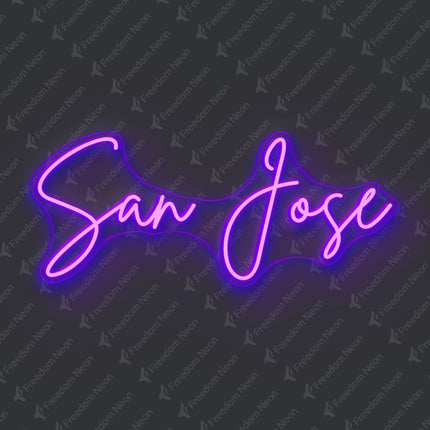 Purple San Jose Neon Sign