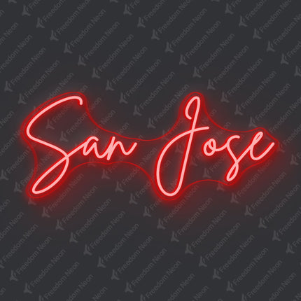 Red San Jose Neon Sign