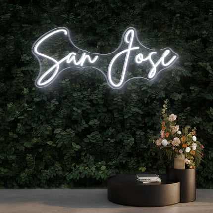 White San Jose Neon Sign