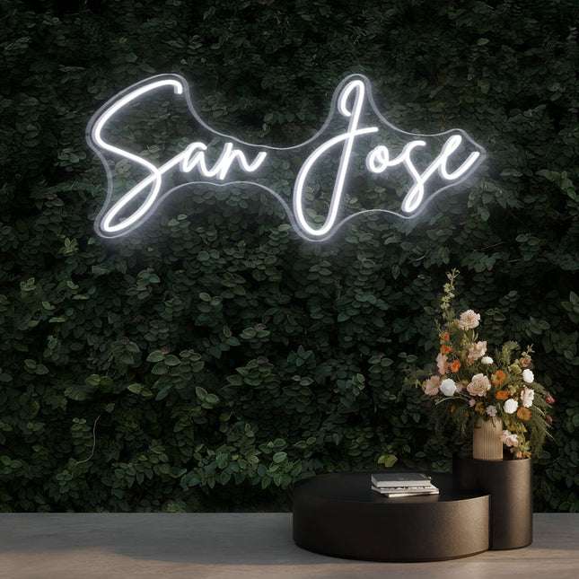 White San Jose Neon Sign