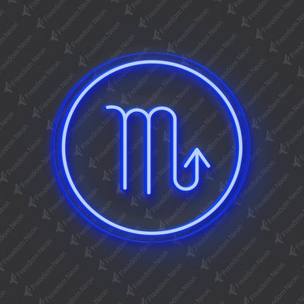 Blue Scorpio Zodiac Neon Sign