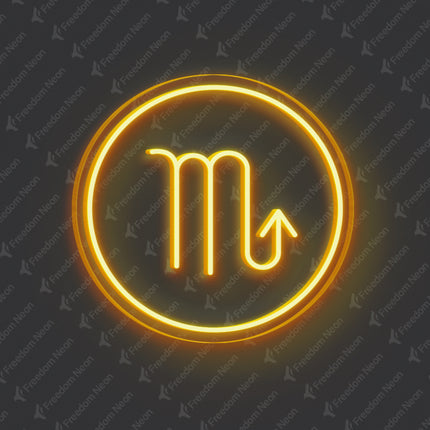 Gold Yellow Scorpio Zodiac Neon Sign