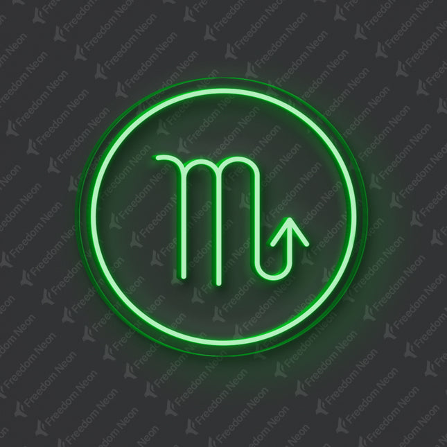 Green Scorpio Zodiac Neon Sign