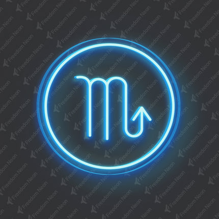 Ice Blue Scorpio Zodiac Neon Sign