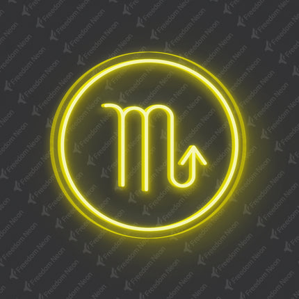 Lemon Yellow Scorpio Zodiac Neon Sign