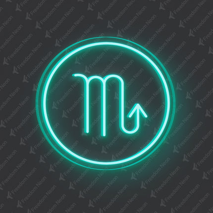 Mint Green Scorpio Zodiac Neon Sign