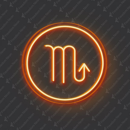 Orange Scorpio Zodiac Neon Sign