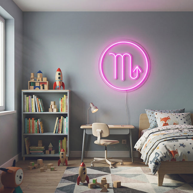 Pink Scorpio Zodiac Neon Sign