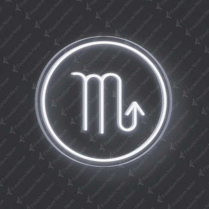 White Scorpio Zodiac Neon Sign