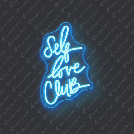 Ice Blue Self Love Club Neon Sign