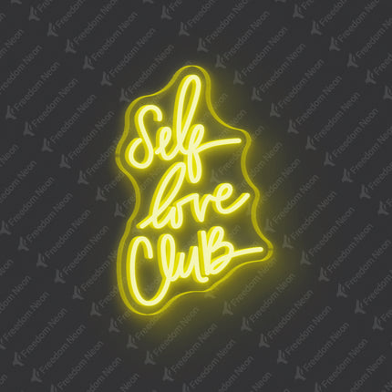 Lemon Yellow Self Love Club Neon Sign