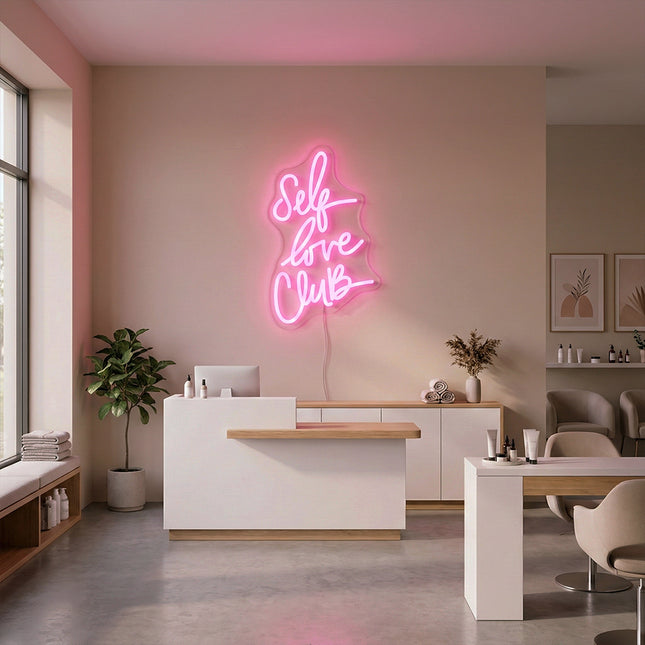 Light Pink Self Love Club Neon Sign