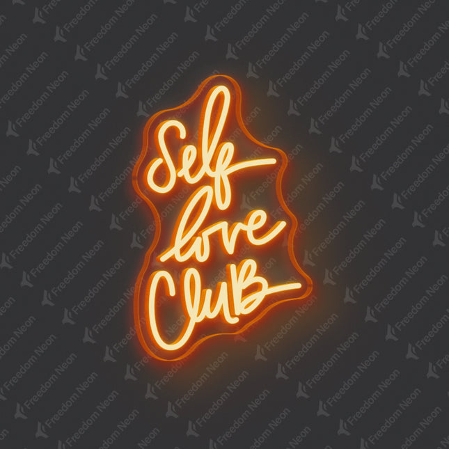 Orange Self Love Club Neon Sign