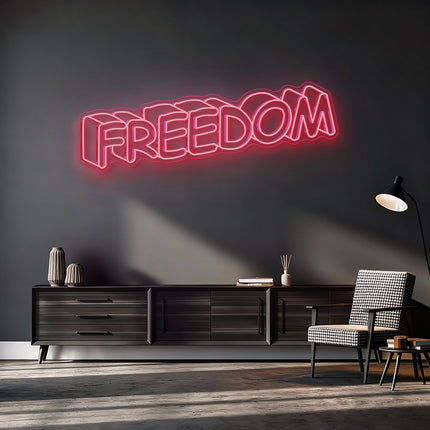 Light Pink Shadow Effect Freedom Neon Sign