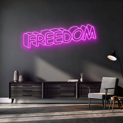 Pink Shadow Effect Freedom Neon Sign