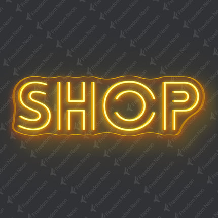 Golden Yellow Shop Neon Sign
