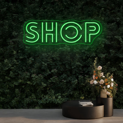 Green Shop Neon Sign