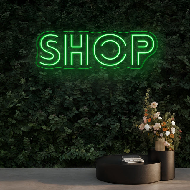 Green Shop Neon Sign