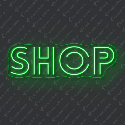 Green Shop Neon Sign