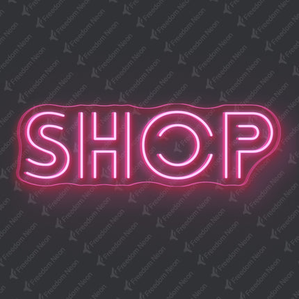 Light Pink Shop Neon Sign