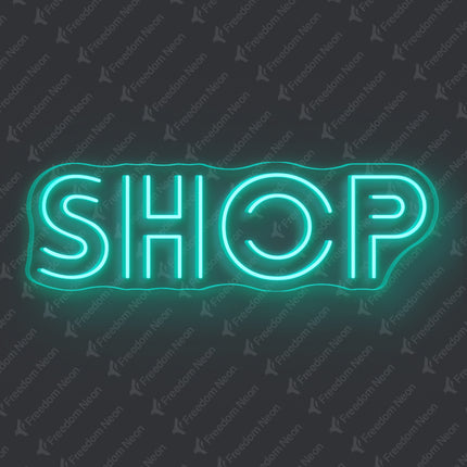Mint Green Shop Neon Sign