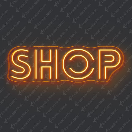 Orange Shop Neon Sign