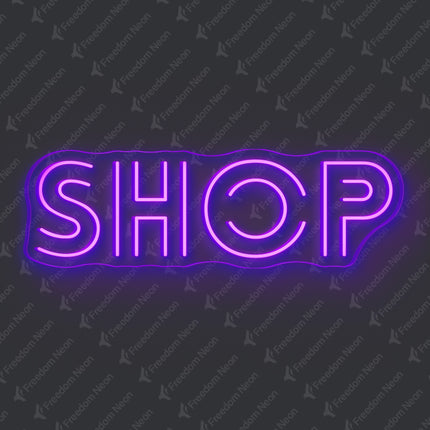 Purple Shop Neon Sign