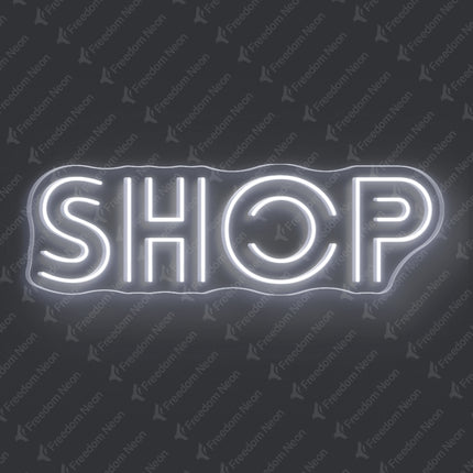 White Shop Neon Sign