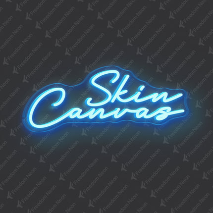 Ice Blue Skin Canvas Neon Sign