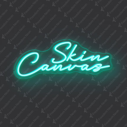 Mint Green Skin Canvas Neon Sign