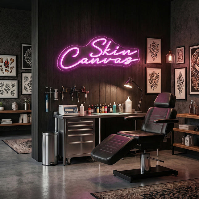 Pink Skin Canvas Neon Sign