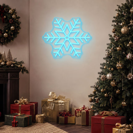 Ice Blue Snowflake Neon Sign 2
