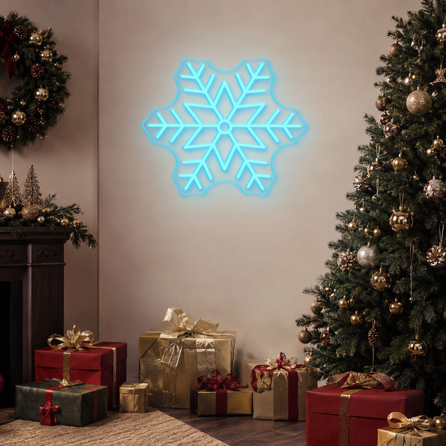 Ice Blue Snowflake Neon Sign 2