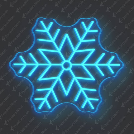 Ice Blue Snowflake Neon Sign 2