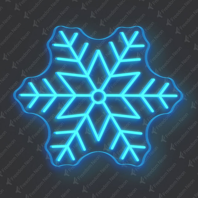 Ice Blue Snowflake Neon Sign 2