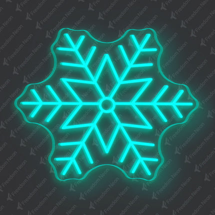 Mint Green Snowflake Neon Sign 2
