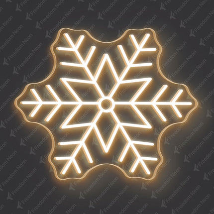Warm White Snowflake Neon Sign 2