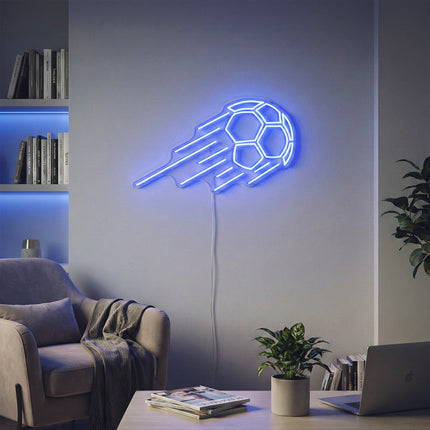 Blue Soccer Ball Neon Sign
