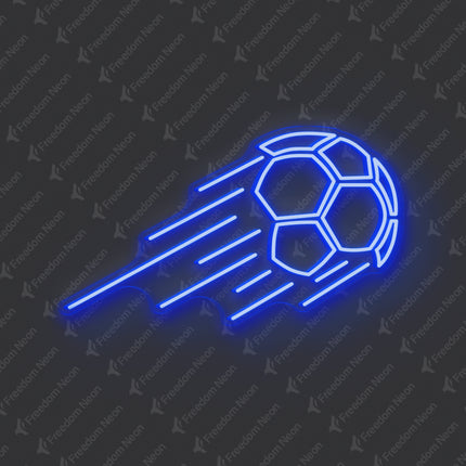 Blue Soccer Ball Neon Sign